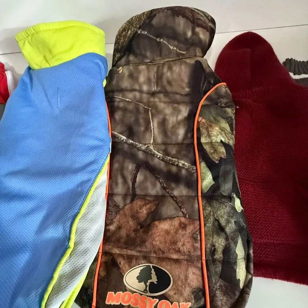 Small Dog Clothing Lot 6 Pieces Sweaters Vest Bandana Mossy Oak Toy Dog